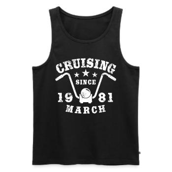 Cruising Biker Geburtstag März 1981 Motorrad - Männer Premium Bio Tank Top - Schwarz - Vorne - Michal (187cm)