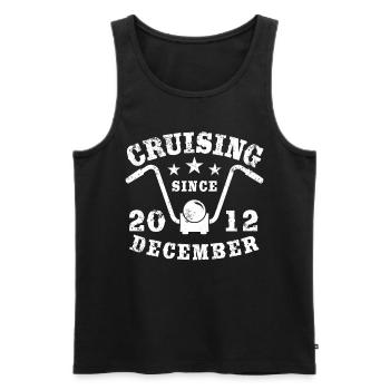 Cruising Biker Birthday December 2012 Motorcycle - Men's Premium Organic Tank Top - black - Front - AI Model Male 178 light (178cm)