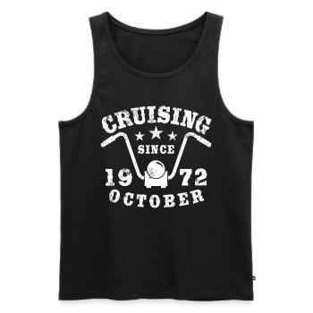 Cruising Biker Geburtstag Oktober 1972 Motorrad - Männer Premium Bio Tank Top - Schwarz - Vorne - Michal (187cm)