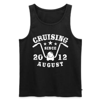 Cruising Biker Birthday August 2012 Motorcycle - Men's Premium Organic Tank Top - black - Front - Michal (187cm)