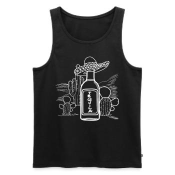 Bouteille de Tequila Tequilas Mexique - Débardeur bio Premium Homme - noir - Devant - Michal (187cm)