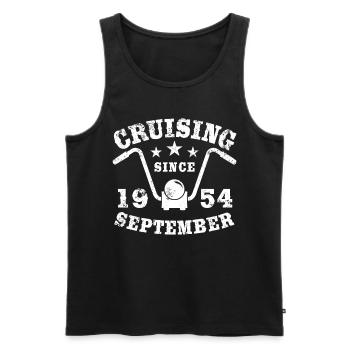 Cruising Biker Geburtstag September 1954 Motorrad - Männer Premium Bio Tank Top - Schwarz - Vorne - Michal (187cm)