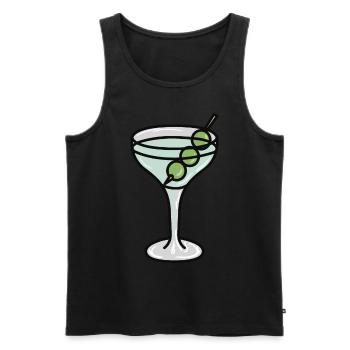 Martini Glas with Olives - Männer Premium Bio Tank Top - Schwarz - Vorne - Michal (187cm)