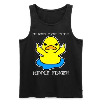 Middle Finger Duck Misanthrope - Männer Premium Bio Tank Top - Schwarz - Vorne - AI Model Male 178 light (178cm)