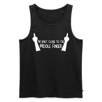 Middle Finger Joke Misanthrope - Männer Premium Bio Tank Top - Schwarz - Vorne - AI Model Male 178 light (178cm)