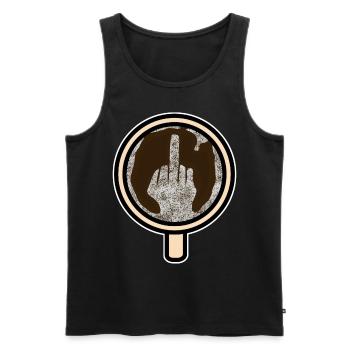 Café au misanthrope du doigt d'honneur - Débardeur bio Premium Homme - noir - Devant - AI Model Male 178 light (178cm)
