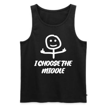 Middle Finger Sarcasm Misanthrope - Männer Premium Bio Tank Top - Schwarz - Vorne - AI Model Male 178 light (178cm)