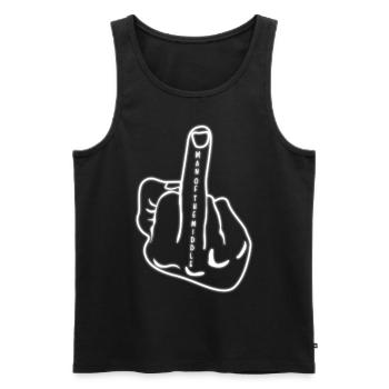 Middle Finger - Männer Premium Bio Tank Top - Schwarz - Vorne - AI Model Male 178 light (178cm)