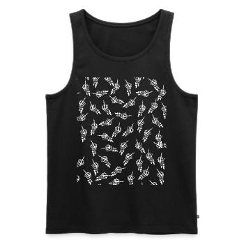 Middle Finger Skeleton Misanthrope - Männer Premium Bio Tank Top - Schwarz - Vorne - AI Model Male 178 light (178cm)