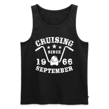 Cruising Biker Geburtstag September 1966 Motorrad - Männer Premium Bio Tank Top - Schwarz - Vorne - Michal (187cm)