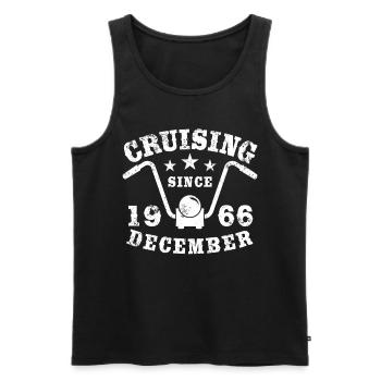 Cruising Biker Geburtstag Dezember 1966 Motorrad - Männer Premium Bio Tank Top - Schwarz - Vorne - Michal (187cm)