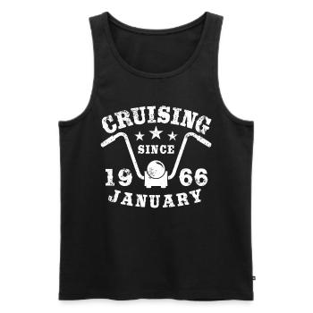 Cruising Biker Geburtstag Januar 1966 Motorrad - Männer Premium Bio Tank Top - Schwarz - Vorne - Michal (187cm)