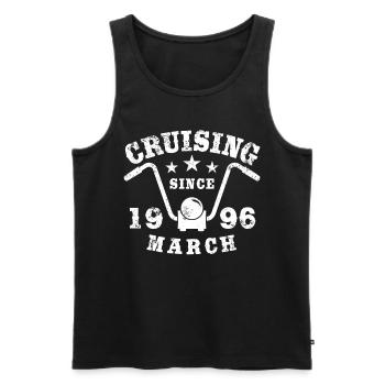 Cruising Biker Geburtstag März 1996 Motorrad - Männer Premium Bio Tank Top - Schwarz - Vorne - AI Model Male 178 light (178cm)
