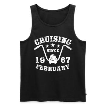 Cruising Biker Geburtstag Februar 1967 Motorrad - Männer Premium Bio Tank Top - Schwarz - Vorne - Michal (187cm)