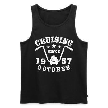 Cruising Biker Geburtstag Oktober 1957 Motorrad - Männer Premium Bio Tank Top - Schwarz - Vorne - Michal (187cm)