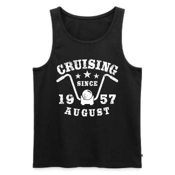 Cruising Biker Geburtstag August 1957 Motorrad - Männer Premium Bio Tank Top - Schwarz - Vorne - Michal (187cm)