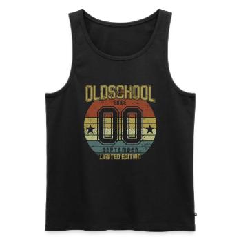 September 2000 - Birthday in September Oldschool - Men's Premium Organic Tank Top - black - Front - AI Model Male 178 light (178cm)