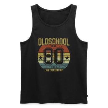July 1980 - Geburtstag im Juli Oldschool - Männer Premium Bio Tank Top - Schwarz - Vorne - Michal (187cm)
