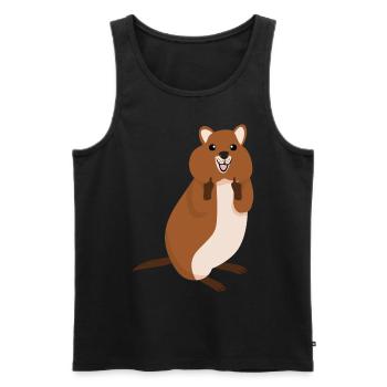 Quokka Middle Finger Quokkas - Männer Premium Bio Tank Top - Schwarz - Vorne - AI Model Male 178 light (178cm)
