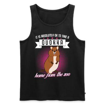 Quokka - Männer Premium Bio Tank Top - Schwarz - Vorne - AI Model Male 178 light (178cm)