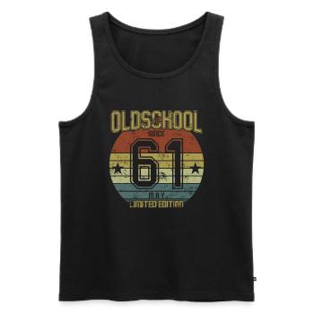 May 1961 - Geburtstag im Mai Oldschool - Männer Premium Bio Tank Top - Schwarz - Vorne - Michal (187cm)