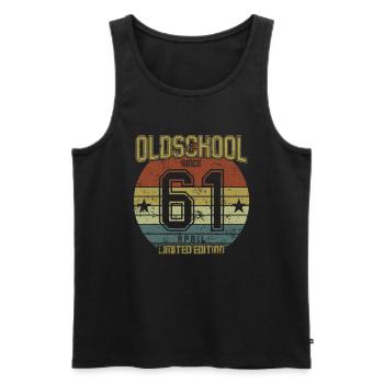 April 1961 - Geburtstag im April Oldschool - Männer Premium Bio Tank Top - Schwarz - Vorne - Michal (187cm)