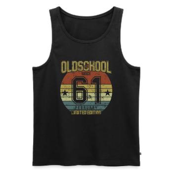 February 1961 - Geburtstag im Februar Oldschool - Männer Premium Bio Tank Top - Schwarz - Vorne - Michal (187cm)