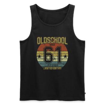 January 1961 - Birthday in January Oldschool - Men's Premium Organic Tank Top - black - Front - Michal (187cm)