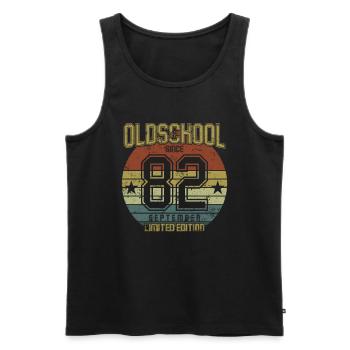 September 1982 - Geburtstag im September Oldschool - Männer Premium Bio Tank Top - Schwarz - Vorne - AI Model Male 178 light (178cm)