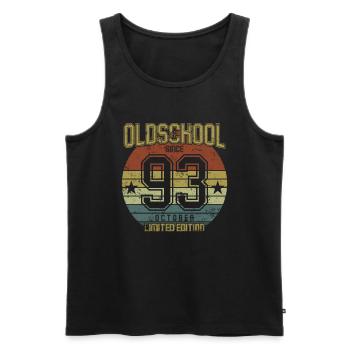 October 1993 - Geburtstag im Oktober Oldschool - Männer Premium Bio Tank Top - Schwarz - Vorne - Michal (187cm)