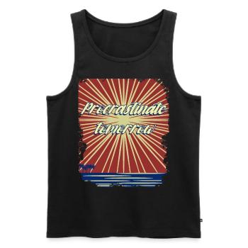 Procrastination - Männer Premium Bio Tank Top - Schwarz - Vorne - AI Model Male 178 light (178cm)