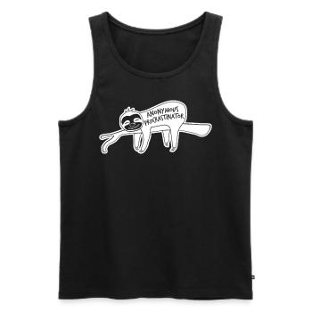 Sloth Procrastinating Procrastinators - Männer Premium Bio Tank Top - Schwarz - Vorne - AI Model Male 178 light (178cm)