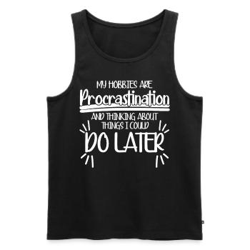 Procrastinators Procrastinating - Männer Premium Bio Tank Top - Schwarz - Vorne - AI Model Male 178 light (178cm)
