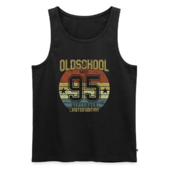 September 1995 - Geburtstag im September Oldschool - Männer Premium Bio Tank Top - Schwarz - Vorne - Michal (187cm)