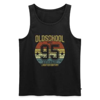 November 1995 - Geburtstag im November Oldschool - Männer Premium Bio Tank Top - Schwarz - Vorne - Michal (187cm)