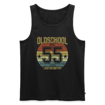 June 1955 - Geburtstag im Juni Oldschool - Männer Premium Bio Tank Top - Schwarz - Vorne - AI Model Male 178 light (178cm)