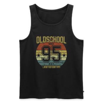 May 1995 - Geburtstag im Mai Oldschool - Männer Premium Bio Tank Top - Schwarz - Vorne - Michal (187cm)