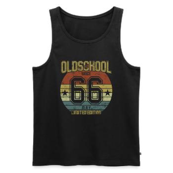 May 1966 - Geburtstag im Mai Oldschool - Männer Premium Bio Tank Top - Schwarz - Vorne - Michal (187cm)