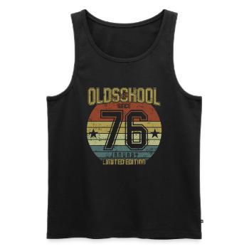 January 1976 - Geburtstag im Januar Oldschool - Männer Premium Bio Tank Top - Schwarz - Vorne - Michal (187cm)