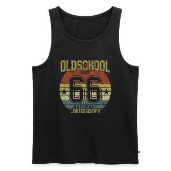 November 1966 - Geburtstag im November Oldschool - Männer Premium Bio Tank Top - Schwarz - Vorne - Michal (187cm)