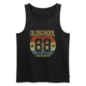 December 1988 - Geburtstag im Dezember Oldschool - Männer Premium Bio Tank Top - Schwarz - Vorne - Michal (187cm)