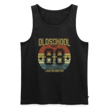 September 1988 - Geburtstag im September Oldschool - Männer Premium Bio Tank Top - Schwarz - Vorne - Michal (187cm)