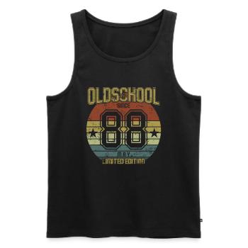 May 1988 - Geburtstag im Mai Oldschool - Männer Premium Bio Tank Top - Schwarz - Vorne - Michal (187cm)