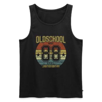 April 1988 - Geburtstag im April Oldschool - Männer Premium Bio Tank Top - Schwarz - Vorne - Michal (187cm)