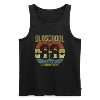 January 1988 - Geburtstag im Januar Oldschool - Männer Premium Bio Tank Top - Schwarz - Vorne - Michal (187cm)