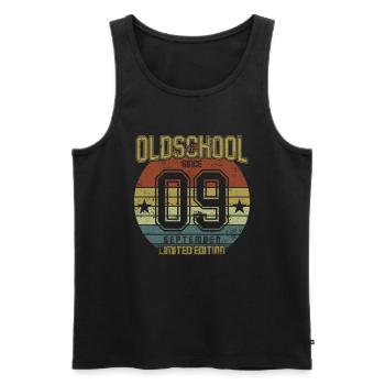 September 2009 - Birthday in September Oldschool - Men's Premium Organic Tank Top - black - Front - AI Model Male 178 light (178cm)