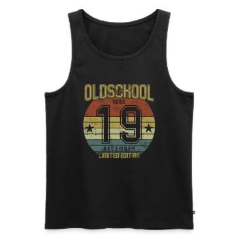December 2019 - Birthday in December Oldschool - Men's Premium Organic Tank Top - black - Front - Michal (187cm)