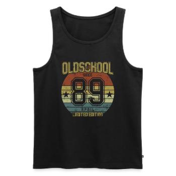 April 1989 - Geburtstag im April Oldschool - Männer Premium Bio Tank Top - Schwarz - Vorne - AI Model Male 178 light (178cm)