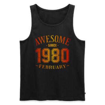 February 1980 - Geburtstag im Februar Awesome - Männer Premium Bio Tank Top - Schwarz - Vorne - Michal (187cm)