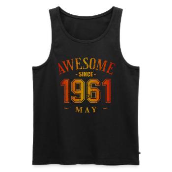 May 1961 - Geburtstag im Mai Awesome - Männer Premium Bio Tank Top - Schwarz - Vorne - Michal (187cm)